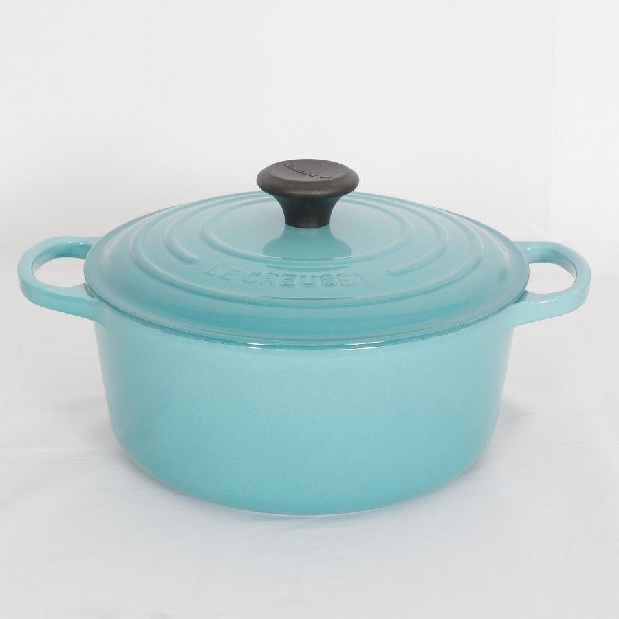 ル・クルーゼ ココット・ロンド 24cm カリビアンブルー ホーロー 両手