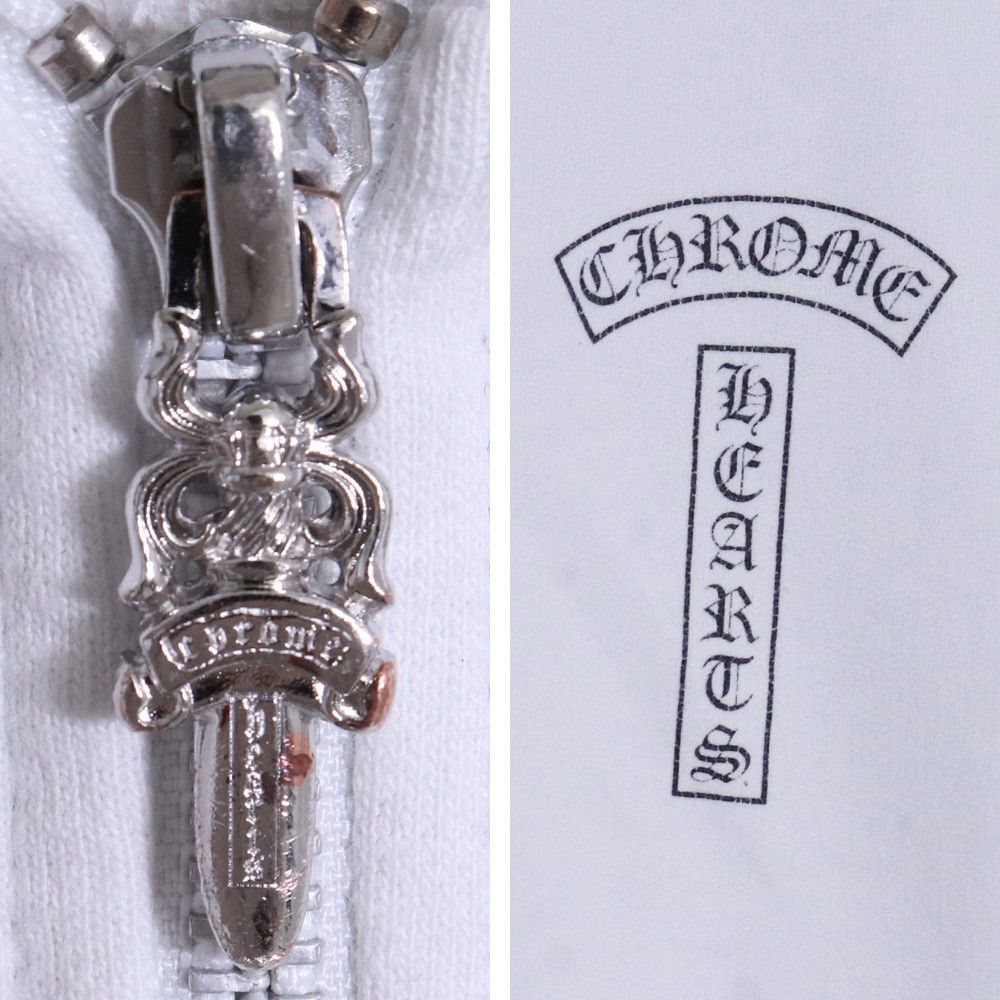 CHROME HEARTS アーチロゴジップアップパーカー USA XLサイズ ホワイト