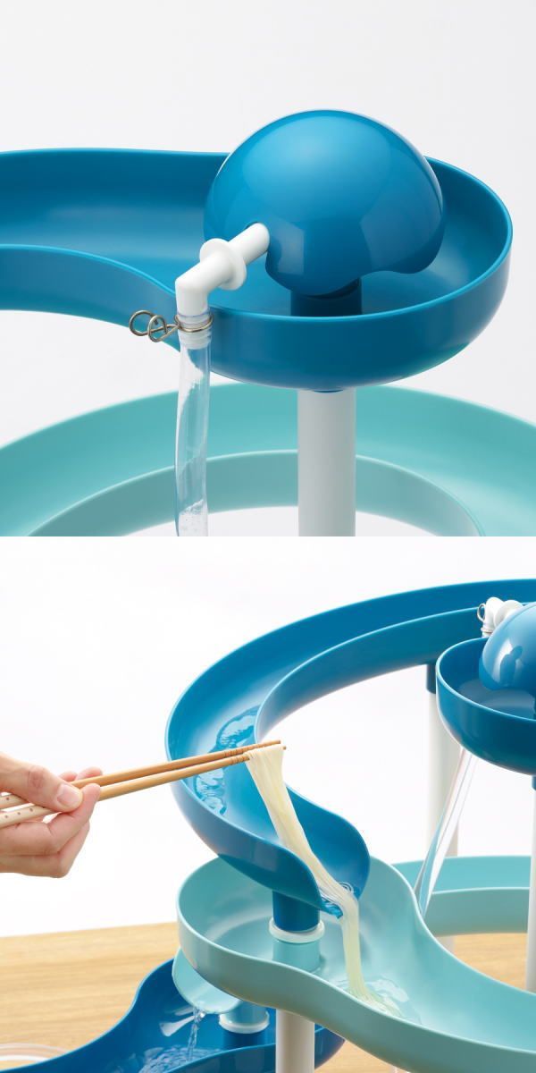 パール金属：流麺ツイストスライダーそうめん流し器720(ミントブルー