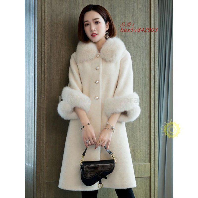ボアコート ムートンコート レディース 秋冬 40代 50代 ファーコート アウター ロングコート フェイクムートン 防寒 オーバーコート hax5v842903 GULLKHAN_COM