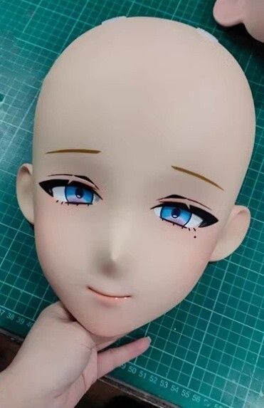 ハーフマスク 眼球付き カツラなし NO.50 樹脂製 ヘッドロリータ人形 コスプレマスク 変身 仮装 着ぐるみ 二次元美少女 ハーフマスク 眼球付き カツラなし NO.10 樹脂製 ヘッドロリータ人形