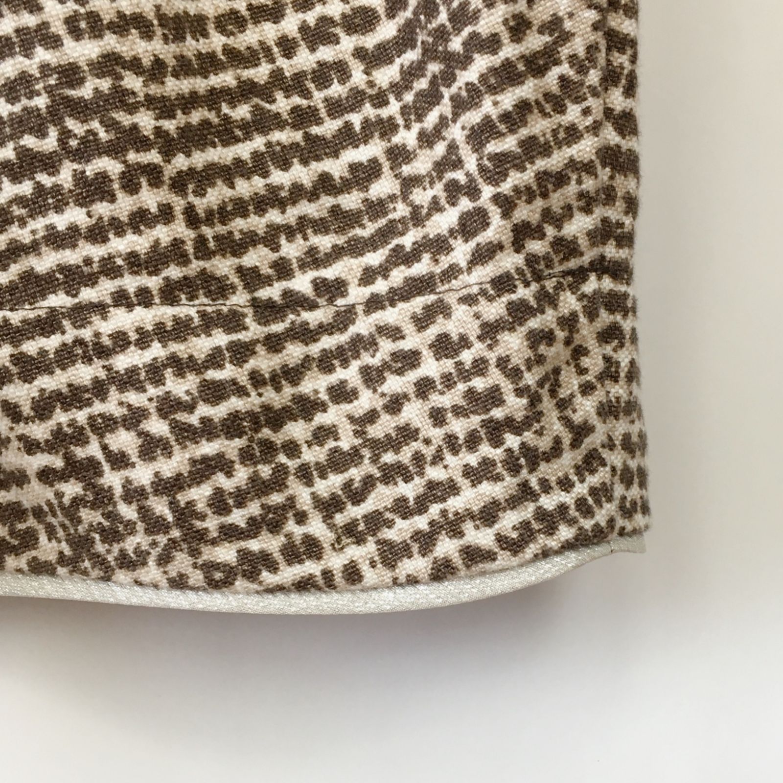 S Max Mara 総柄 リネン タック 切り替え ノースリーブワンピース  