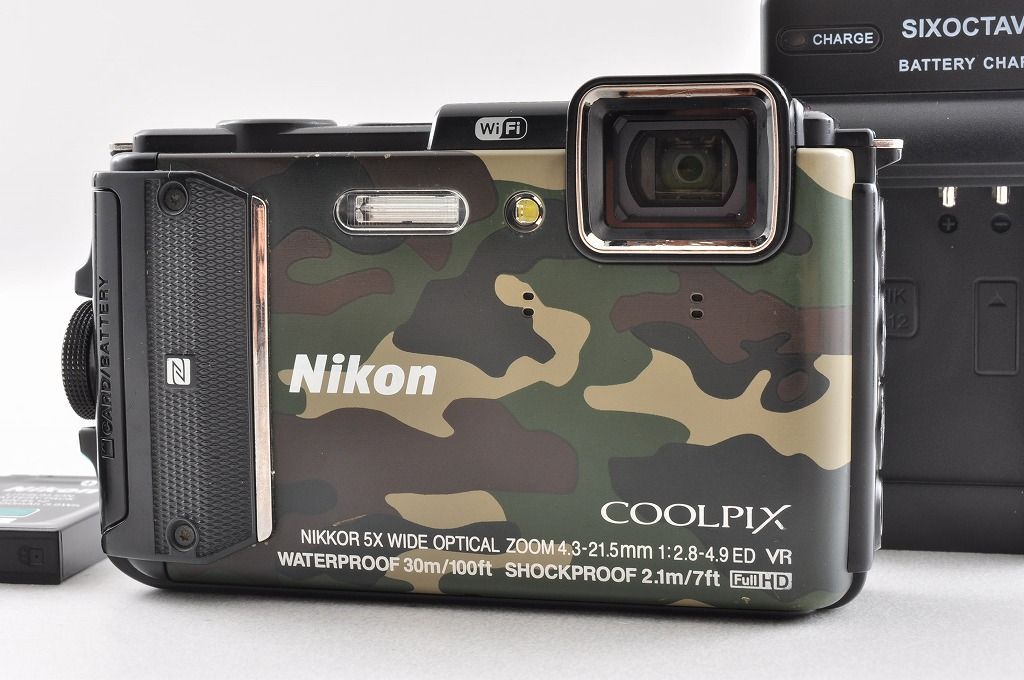 Nikon ニコン COOLPIX AW130 カモフラージュ 1600万画素 | 防水 防塵 耐衝撃 | Wi-Fi - GPS搭載