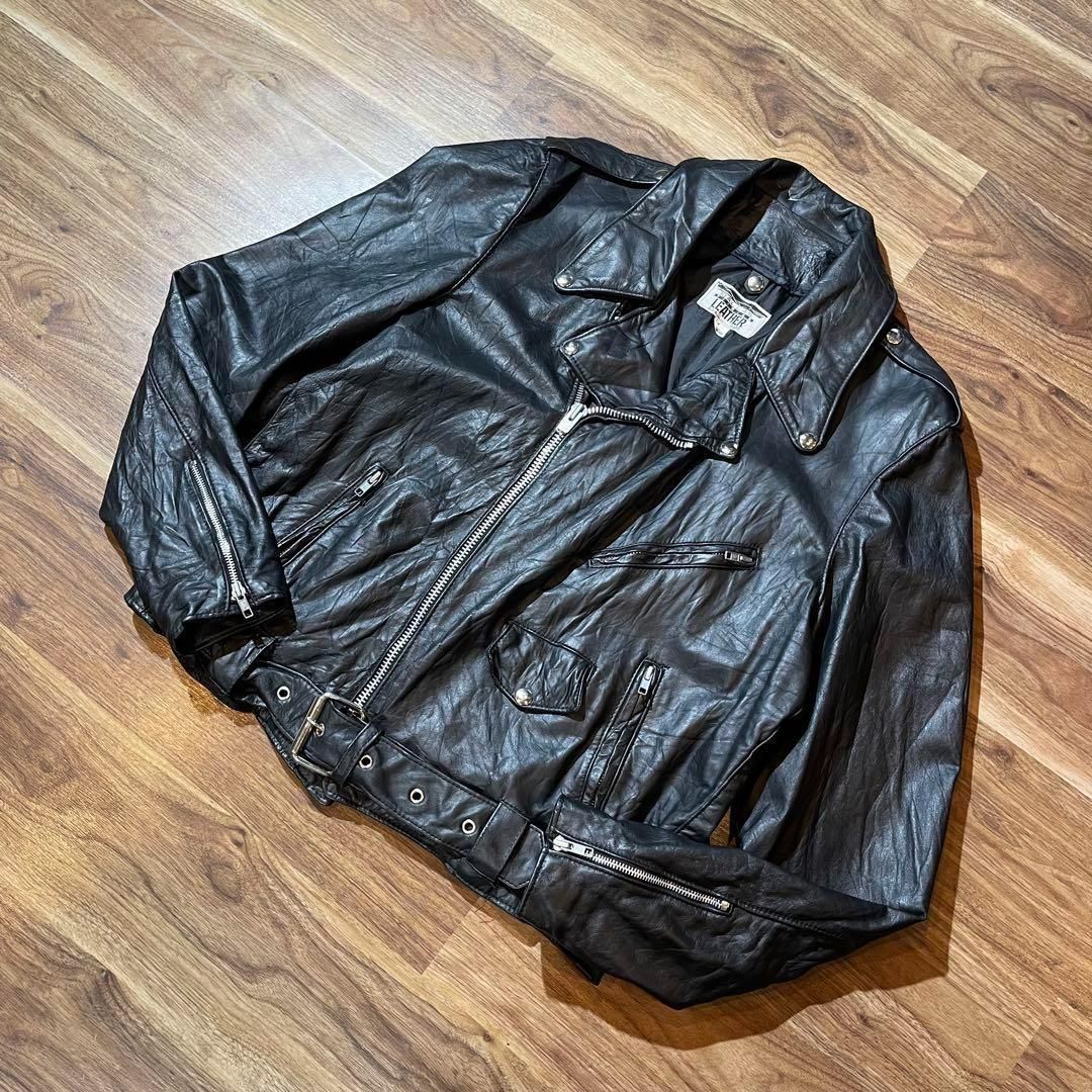 USA製 dallas leather ダブルライダース レザージャケット 本革