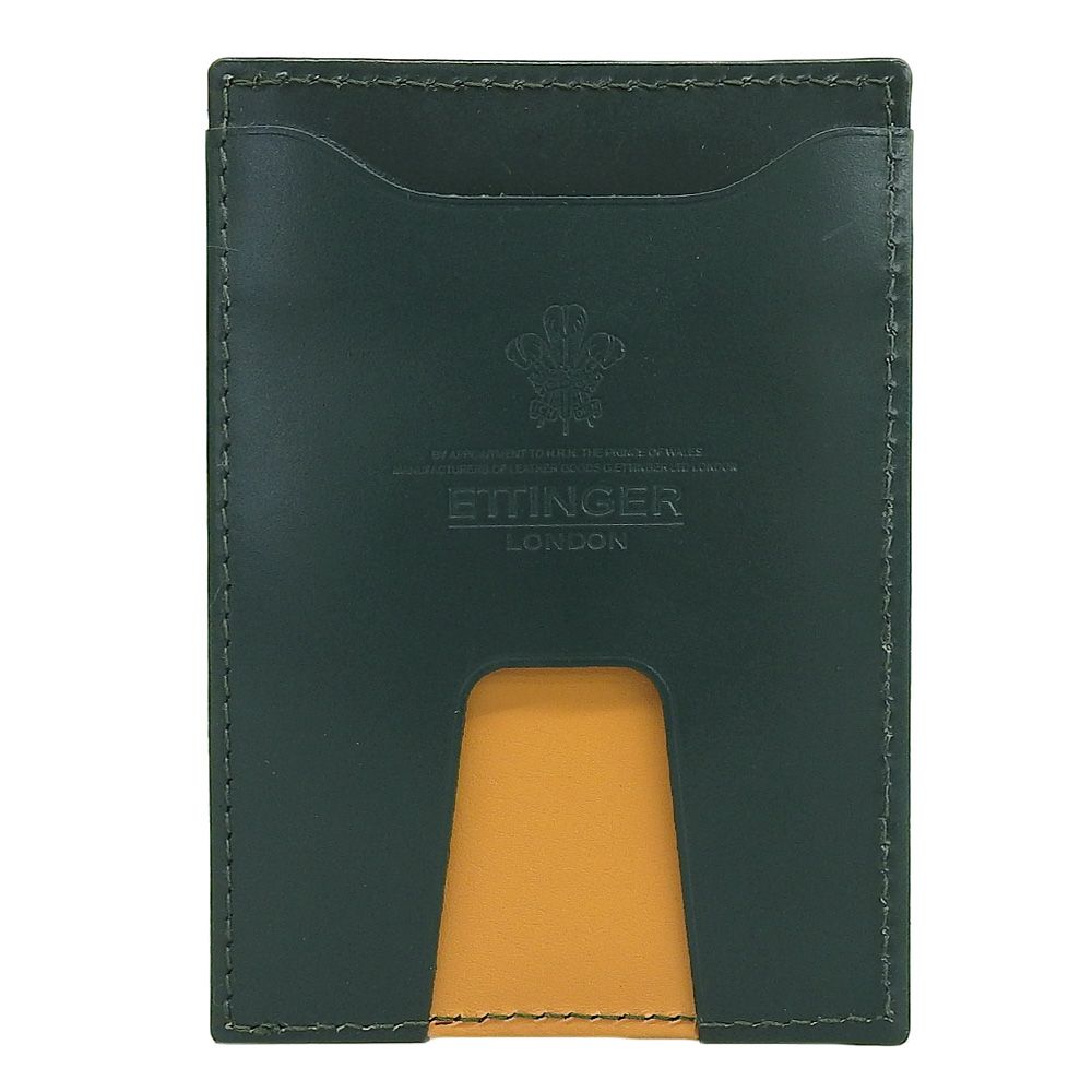 エッティンガー Ettinger 2025年商品 ブライドルレザー カードケース パスケース 名刺 定期 ホルダ グリーン メンズ ビジネス 定価29700円