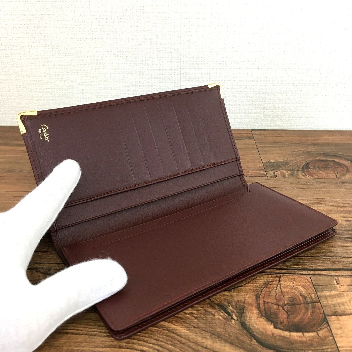 日本代理店正規品 未使用品 Cartier 札入れ L3000078 ボルドー 124