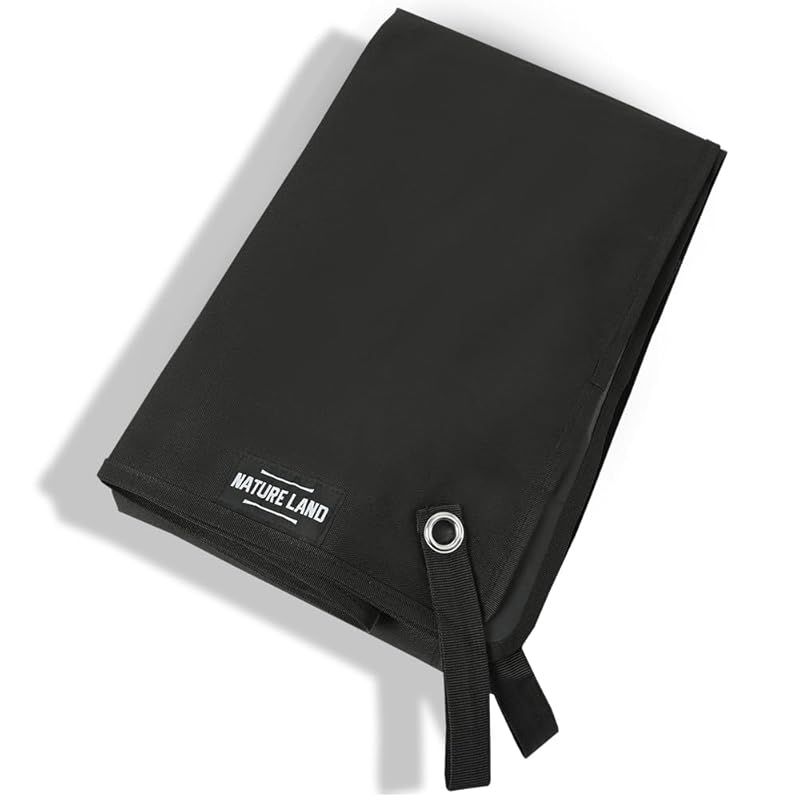 【キャンプインストラクター推薦】 グランドシート テントシート キャンプ 厚手 198×148cm 防水 耐水圧8000mm 軽量 アウトドア 登山 ピクニック 収納バッグ付き NATURE LAND (ブラック)