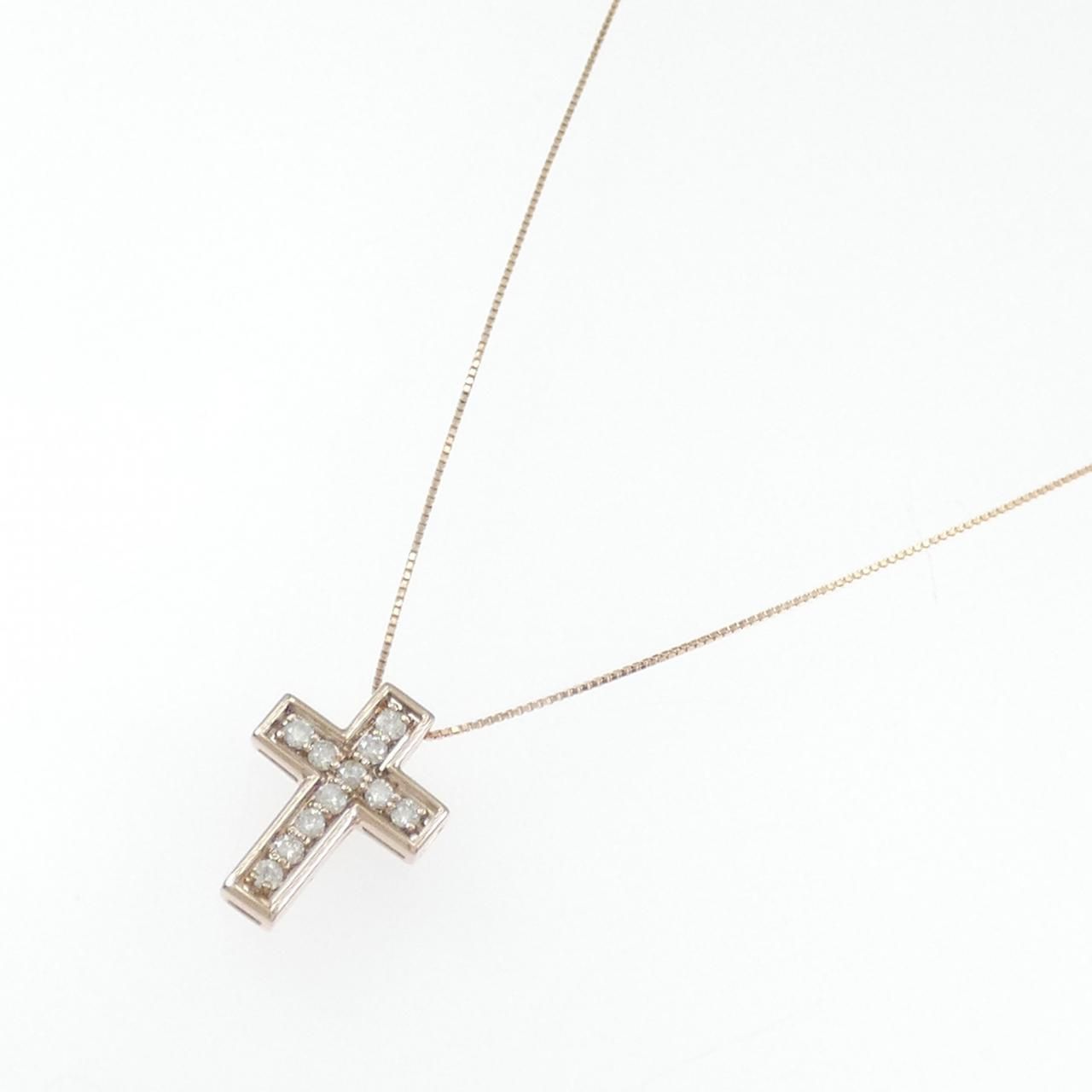 K10PG クロス ダイヤモンド ネックレス 0.20CT - メルカリ