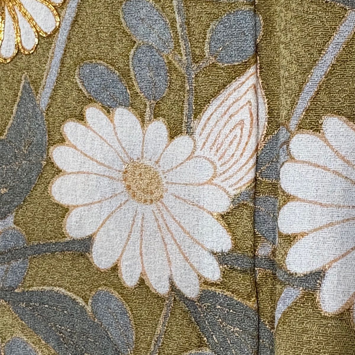 振袖フルセット 身丈165.5裄63 菊 蝶文様 金彩 Sサイズ 逸品 名品 振袖 レンタル フルセット 成人式 結婚式 青 シンプル 蝶柄 適応