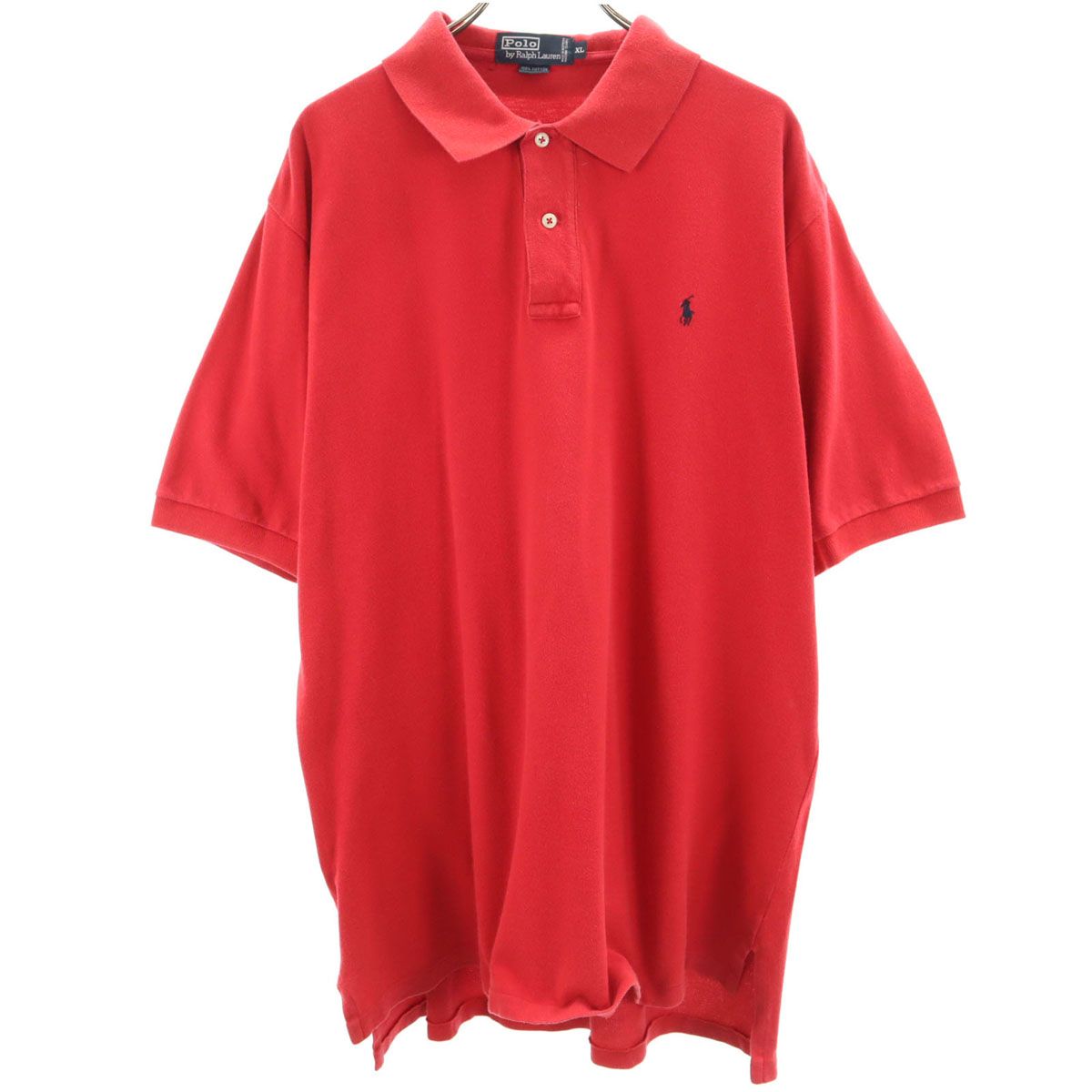 Polo by Ralph Lauren ポロバイラルフローレン 5分袖 ポロシャツ XL レッド 鹿の子 メンズ 古着