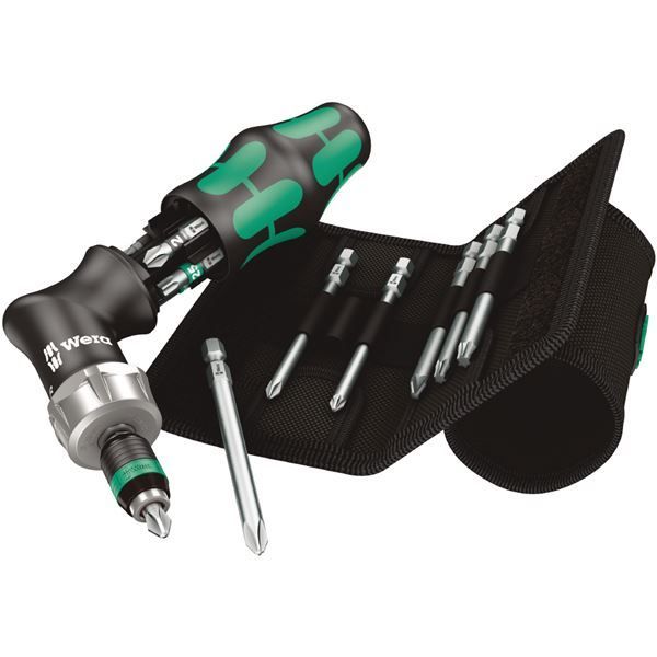 WERA ヴェラ 13点組 1|4HEX ビット収納型 ラチェット式 ドライバー ビットセット 腰掛ポーチ付 051031 工具 ツール DIY