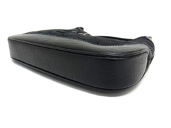 極美品⭐︎GUCCI ジャッキー ブラック キャンバス レザー 肩掛け 保存袋付 美品】GUCCI ジャッキー ワンショルダー GGキャンバス ブラック