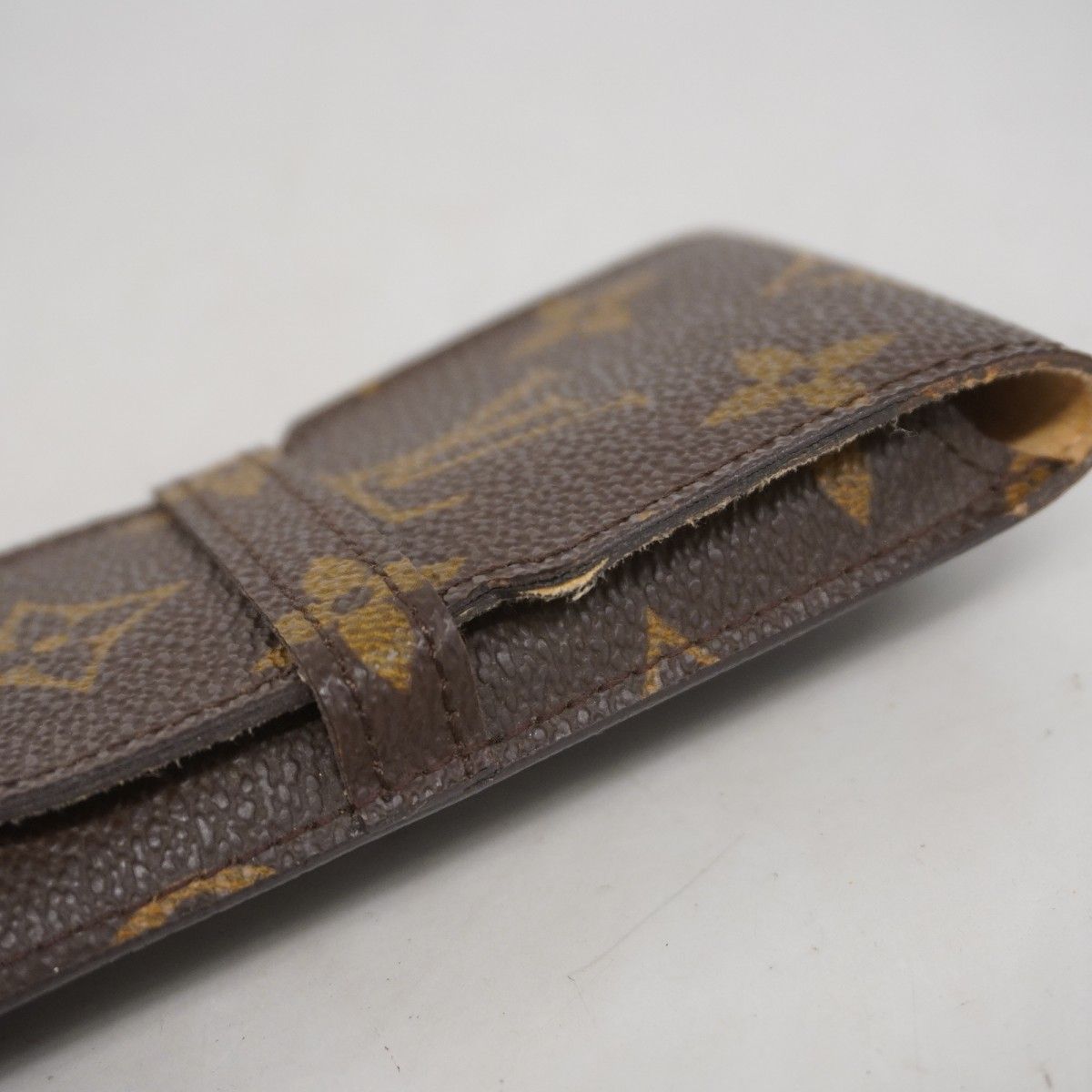 LOUIS VUITTON / エテュイ・スティロ_モノグラム・キャンバス_BRW/レザー/BRW/メンズ LOUIS VUITTON◇エテュイ・スティロ_モノグラム・キャンバス/レザー