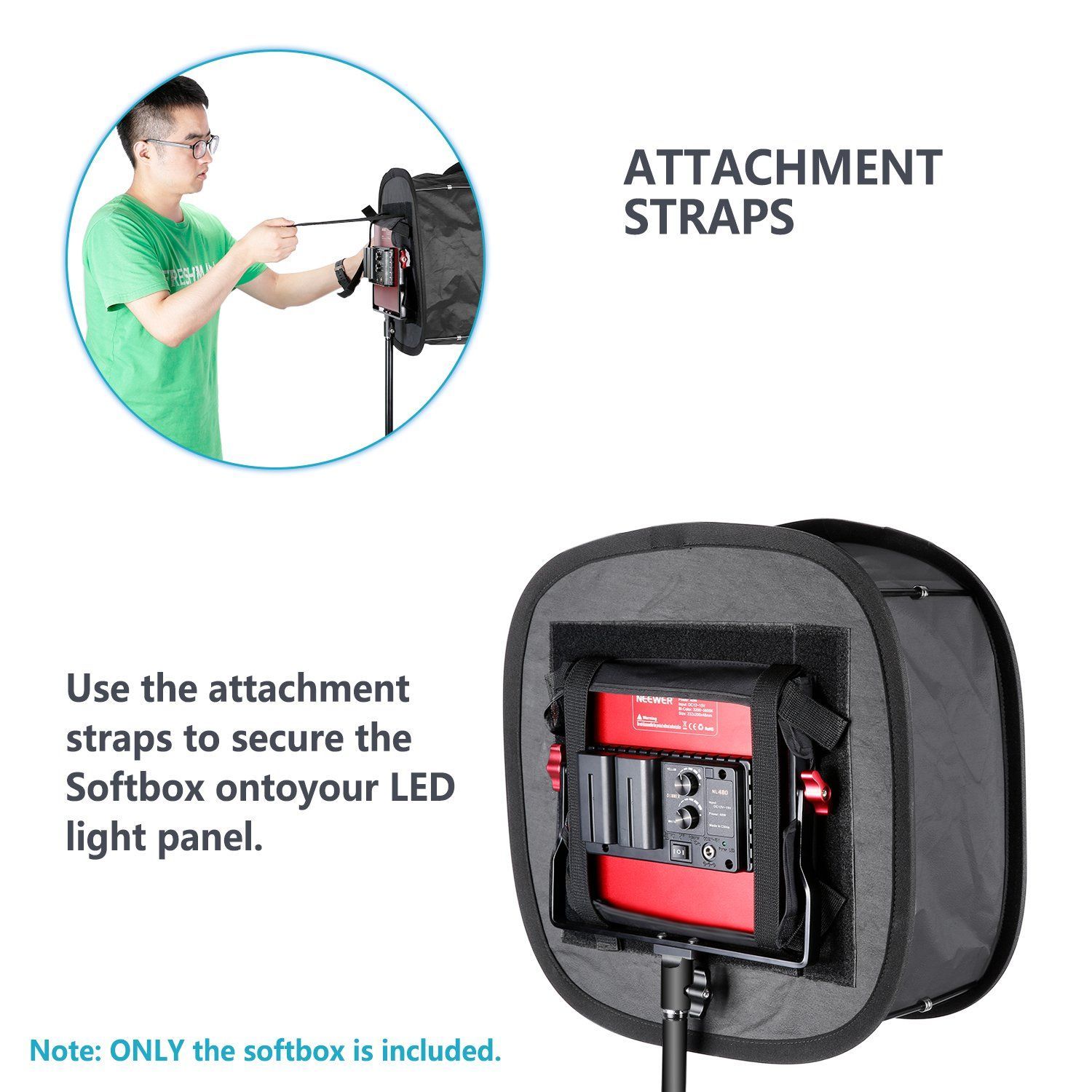 数量 LEDパネル用 9 25 25インチの開口部 660 折りたたみ式ライトディフューザー LEDライトパネルソフトボックス ストラップとキャリングバッグ付き Neewer フォトスタジオ撮影 ポートレート撮影用