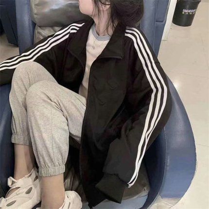 韓国 レディース トラックジャケット ハイネック ジャージ
