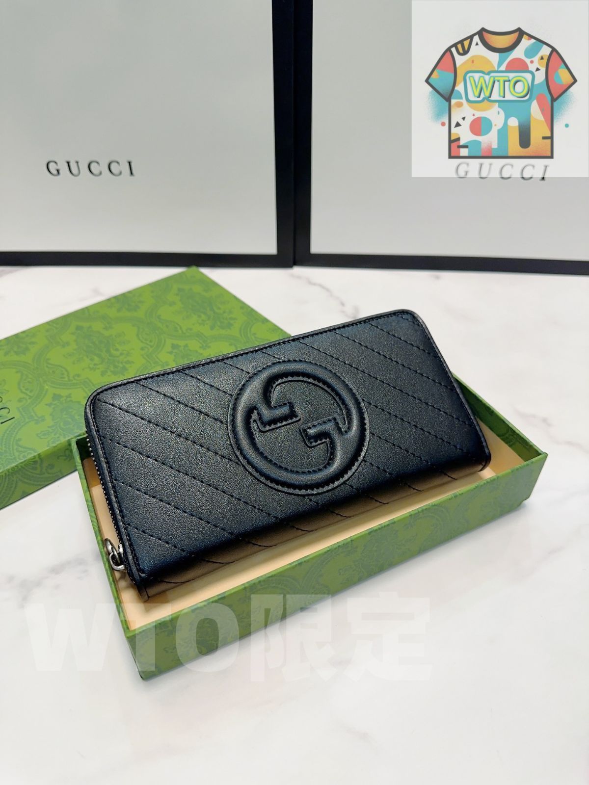 新品未使用、日本限定Gucci ウォレット　値引き交渉可 GUCCI 日本限定 ダブルG 二つ折りウォレット ブラック 美品 未