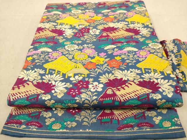 着物帯入り皿　希少品 銀座【C-1732】繍一ッ紋 江戸小紋 薄墨色 渦文 - 銀座きもの青木