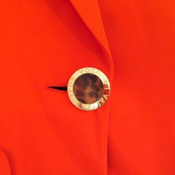 anc 伊太利屋 GKITALIYA ジャケット 7 朱色 ヒョウ柄モチーフ