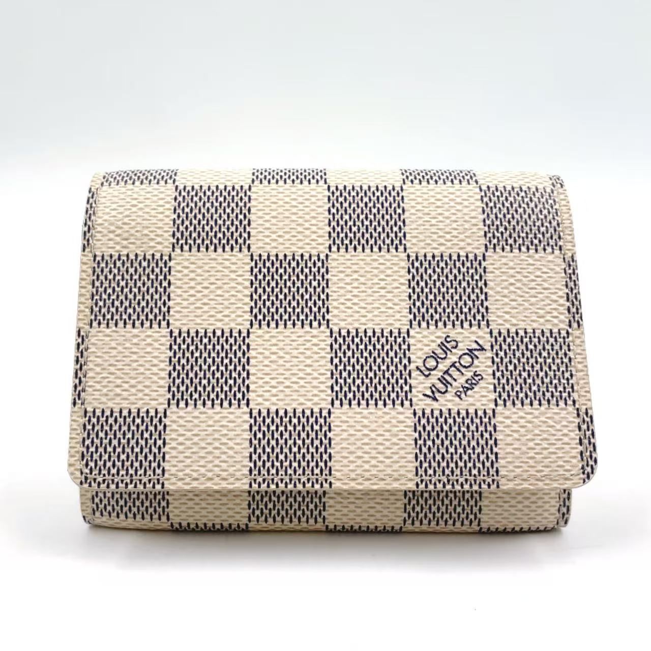 LOUIS VUITTON アンヴェロップ カルトドゥヴィジット ダミエアズール ダミエアズール レザー×PVC ホワイト カードケース N61746