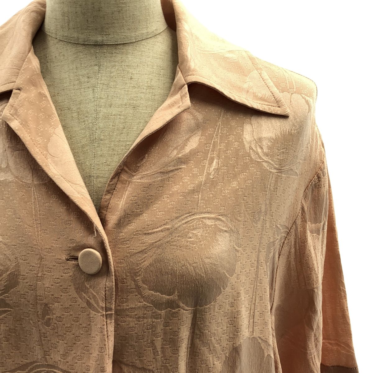 美品】 GUCCI / グッチ | silk 100％ / シルク ジャガード オープン  