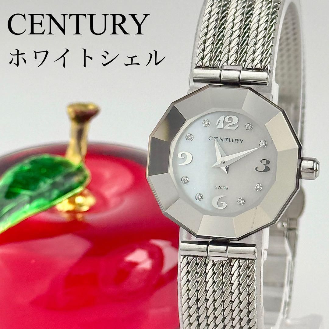 センチュリー タイムジェム 8Pダイヤ ホワイトシェル 電池 レディース 腕時計 572 WWW_MORNINGWALKER_COM