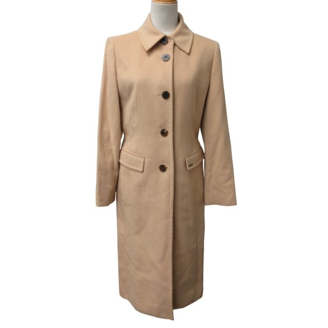 フォクシー FOXEY 最 カシミヤ ロングコート ジャケット F ベージュ IBO46 0116