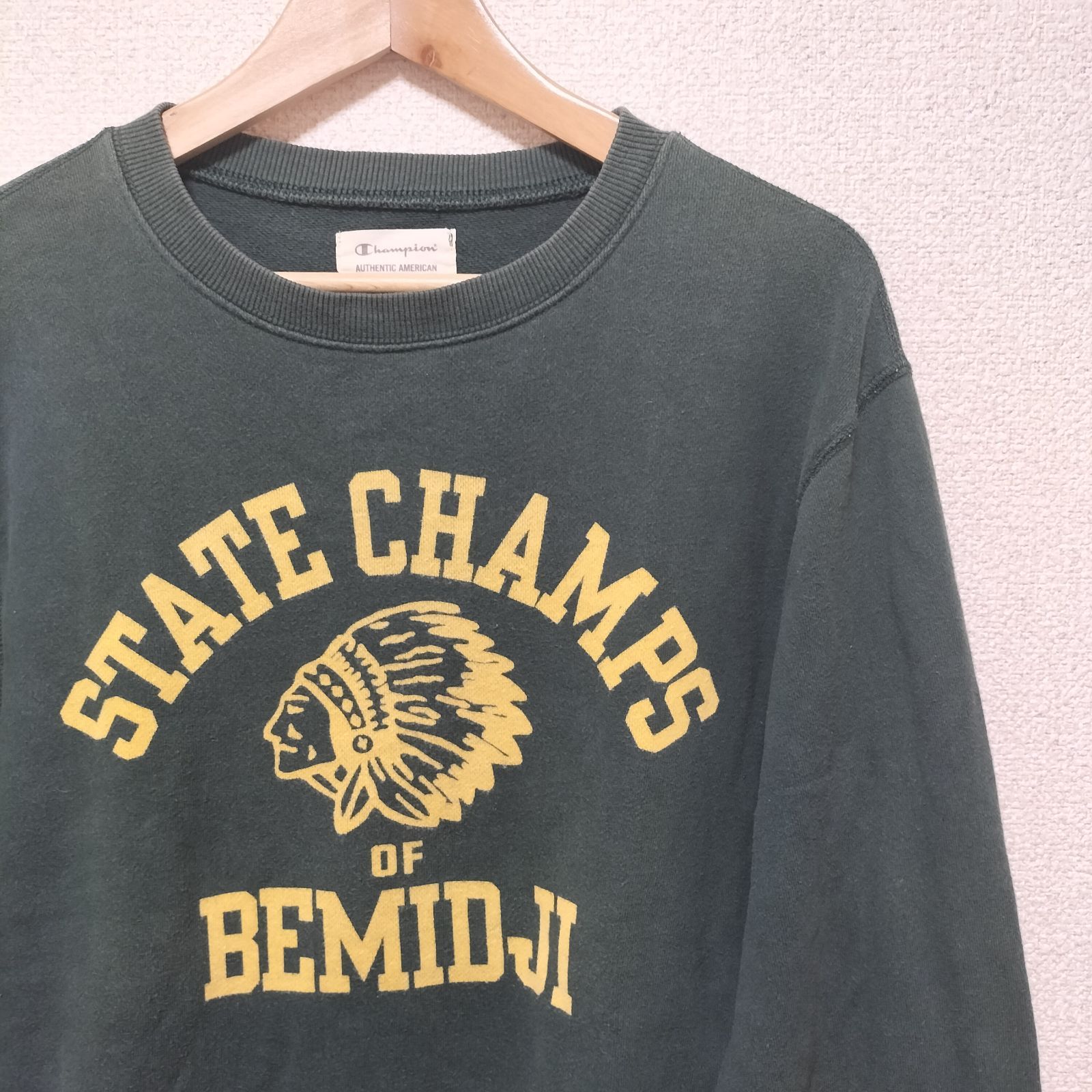 ☆Campion スウェット トレーナー グリーン コットン 無地 目