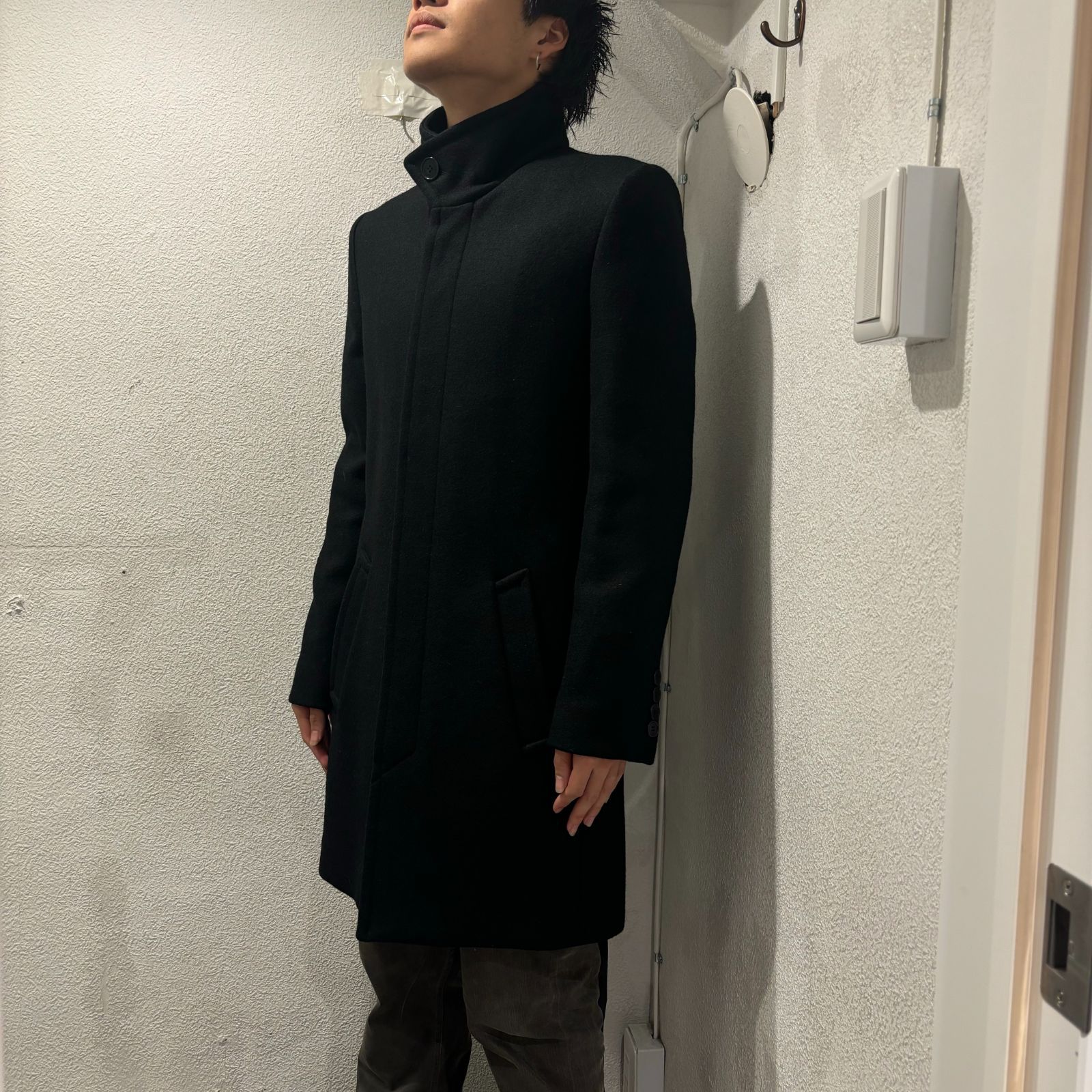 SAINT LAURENT PARIS 　サンローランパリ スタンドカラー　コート　485307　エディスリマン　エディ期　SIZE42【表参道t】