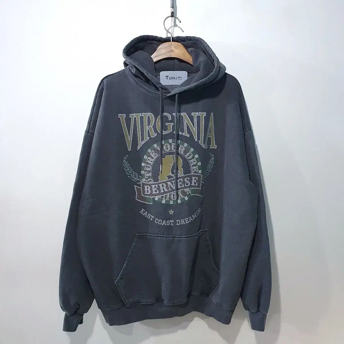 FW (新規) バージニア ヘビー PIGMENT(ピグメント) 裏起毛 フード付きTシャツ 2color