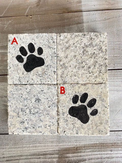 １面バーナーピンコロ クウォーター犬の足形入りサイズ：縦9cm×横9cm×高2.5cm重さ：0.6kgカラー：・・