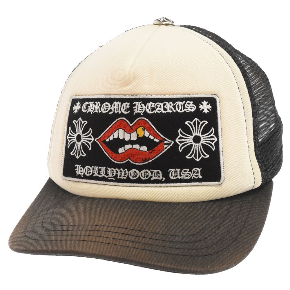 CHROME HEARTS (クロムハーツ) ×MATTYBOY CHOMPER TRUCKER CAP マッティーボーイ トラッカーキャップ ベースボールキャップ クロスボール 帽子 ブラック/ホワイト