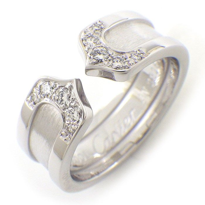 カルティエ Cartier リング C2 2C ダイヤモンド K18WG 9号 / #49