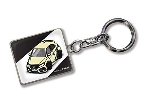 ゴールド [MKJP] カスタムキーホルダー ホンダ シビック FK7 ベース：ブラック 車カラー：ゴールド