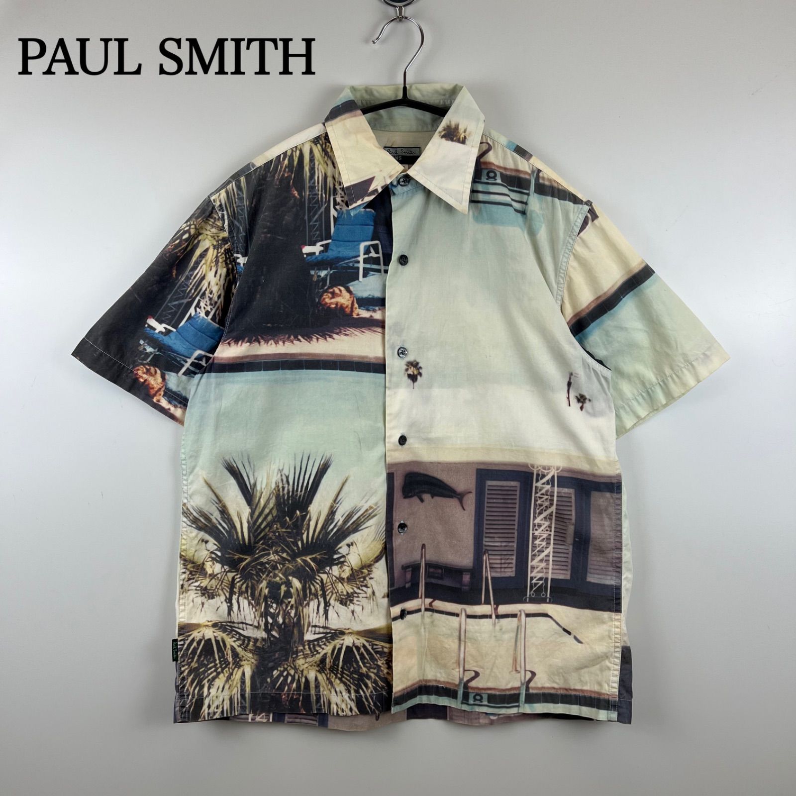  PAUL SMITH JEANS 00s archive S/S shirts S ポールスミス ジーンズ 転写 総柄 半袖シャツ ボタンシャツ アーカイブ 名作 半袖シャツ