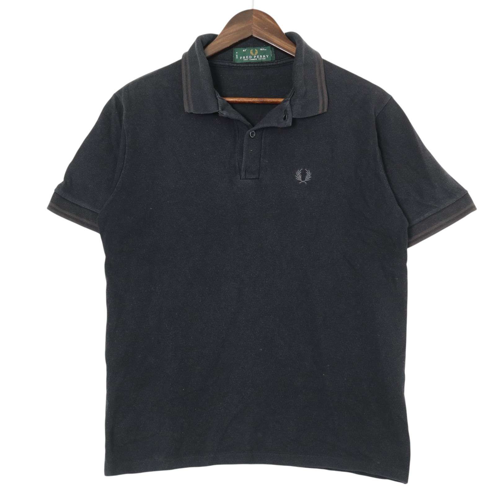 FRED PERRY フレッドペリー 春夏☆ 半袖 ポロシャツ Sz.42 メンズ 黒 