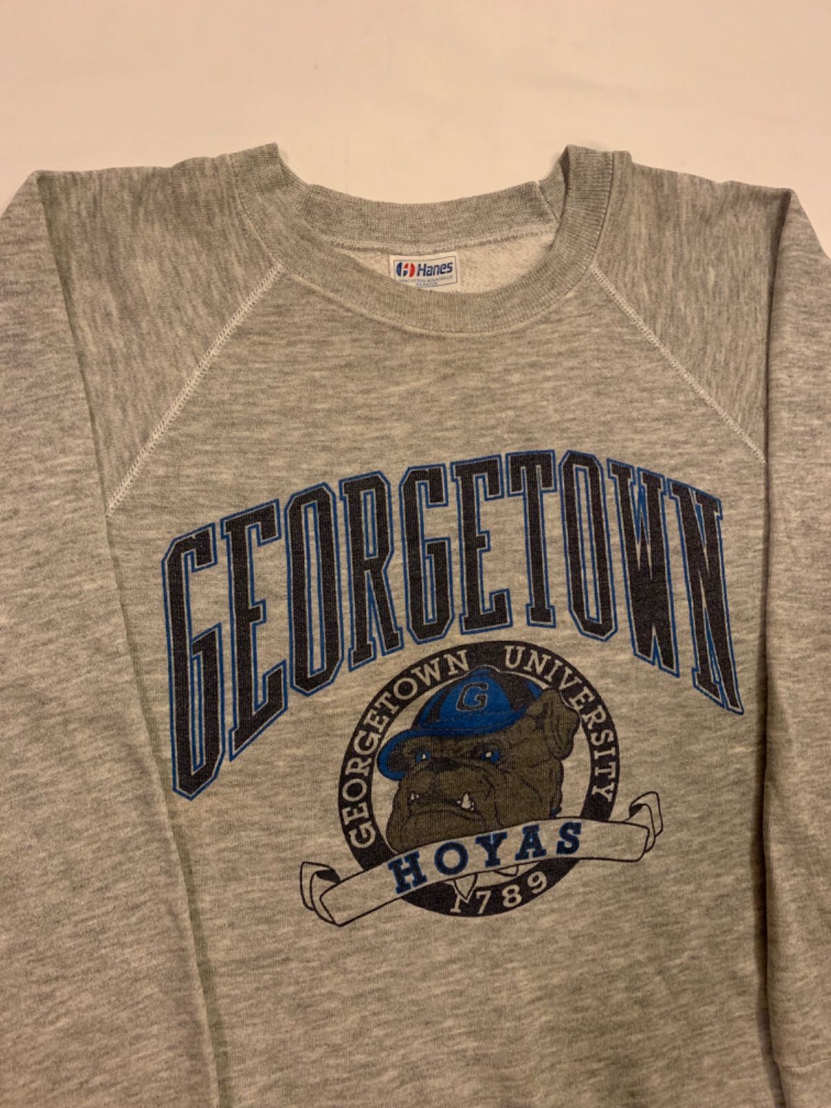 80s Hanes “GEORGETOWN HOYAS” Crewneck Sweat Shirt ヘインズ