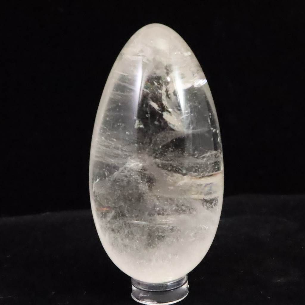 山梨県 乙女鉱山産 水晶 70mm エッグポリッシュ 128.8g 【榎本通商18465】