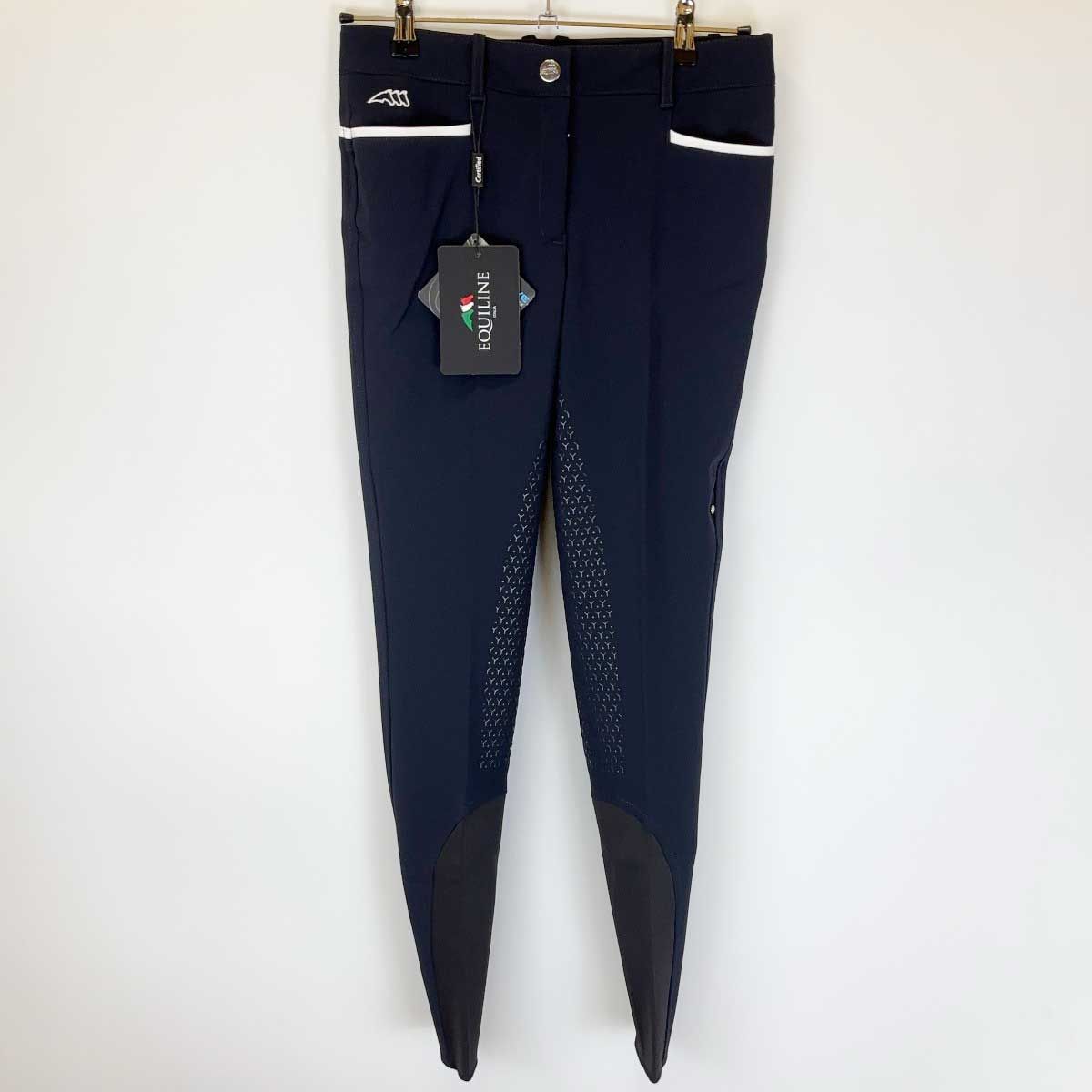 ♥ EQUILINE エクイライン キュロット EIDACEF フルグリップ パンツ FULL GRIP 44 BLUE ネイビー N08963 レディース 乗馬
