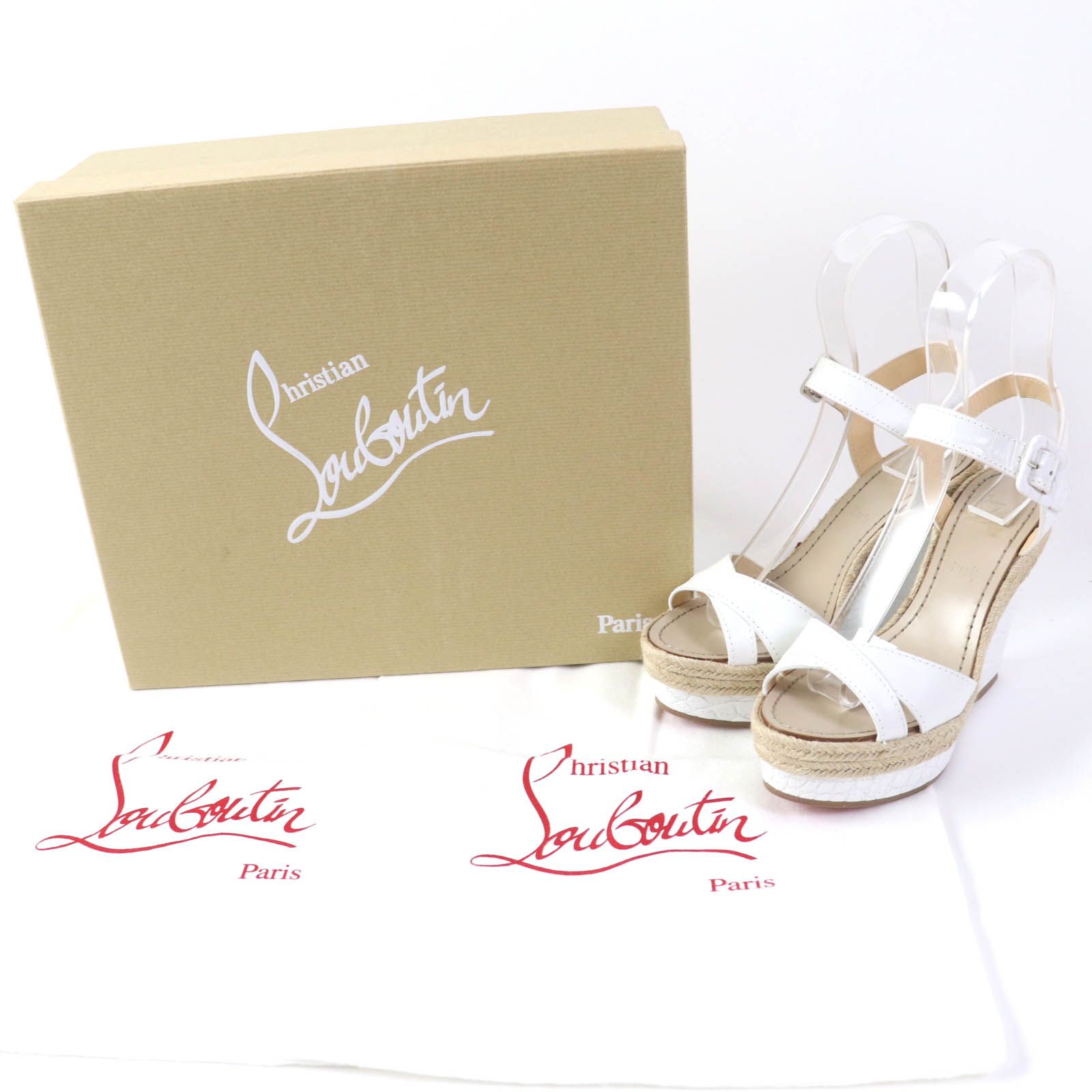 保存箱付】Christian Louboutin ウェッジソール サンダル 保存箱付】Christian Louboutin ウェッジソール サンダル