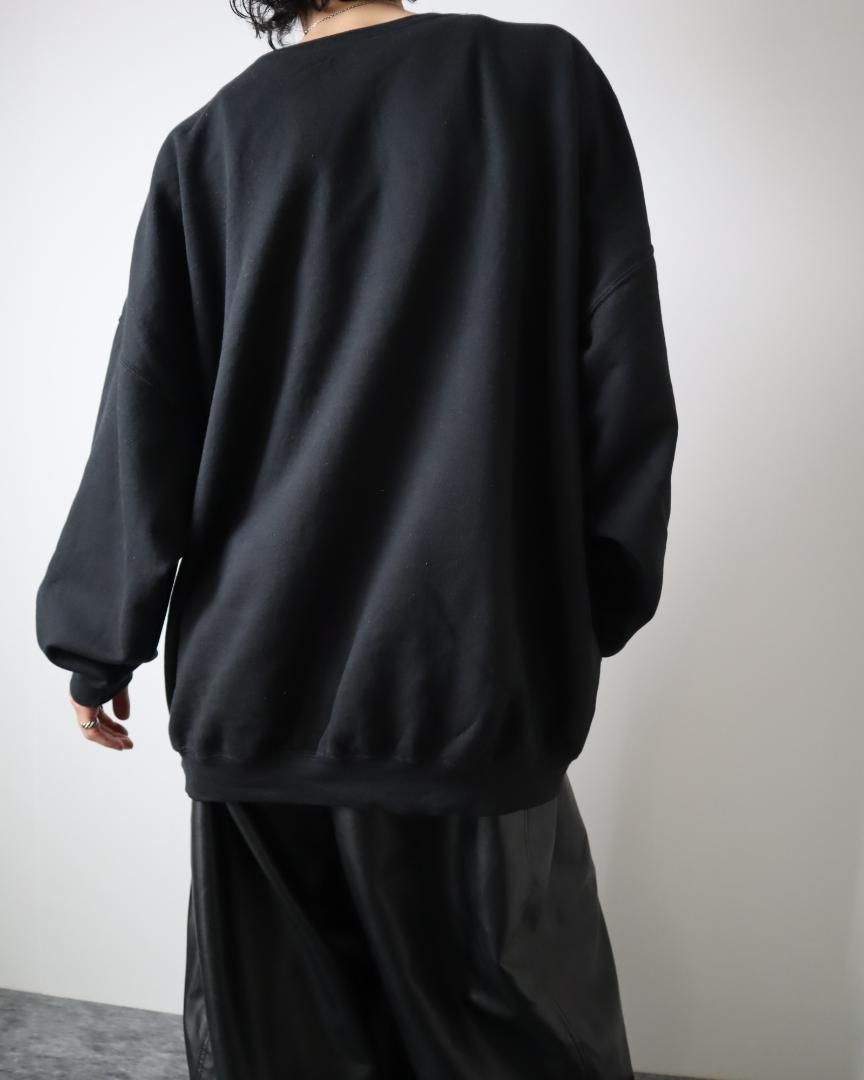 vintage】超ルーズ オーバーサイズ 無地 スウェット 裏起毛 4XL 黒 