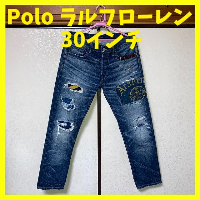 ポロ ラルフローレン デニムパンツ ジーンズ パッチワーク 30インチ 