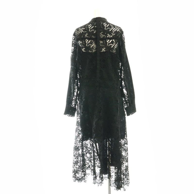 サカイ sacai ウールバックレースニットワンピース ロング 長袖 2