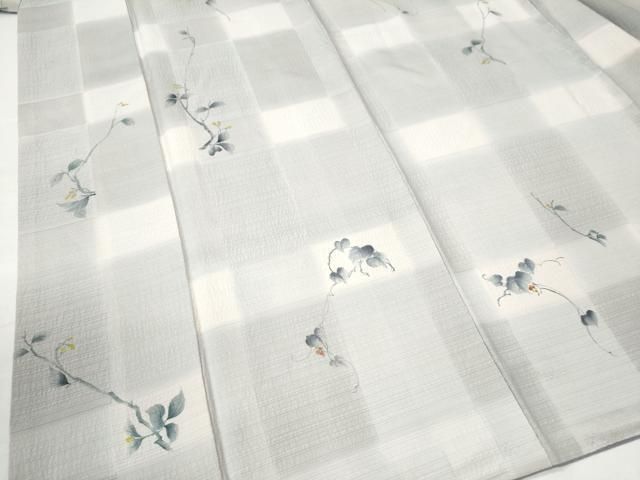 平和屋着物●上質な小紋　変わり市松蔦の葉文　正絹　逸品　CAAU2933yc 平和屋着物○上質な小紋 変わり市松蔦の葉文 正絹 逸品 CAAU2933yc