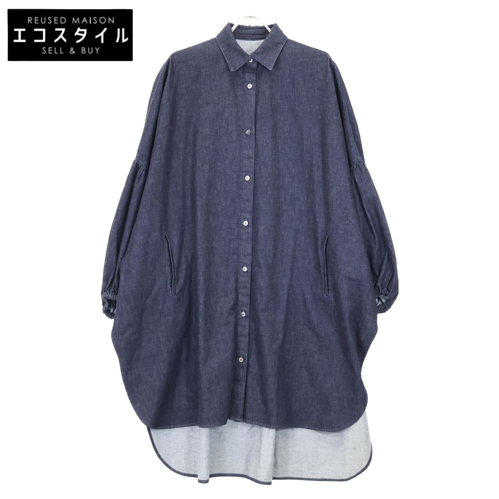 LE PHIL ル フィル 534-3210925 23SS ｵｰﾊﾞｰｻｲｽﾞ ﾃﾞﾆﾑｼｬﾂ ﾜﾝﾋﾟｰｽ F