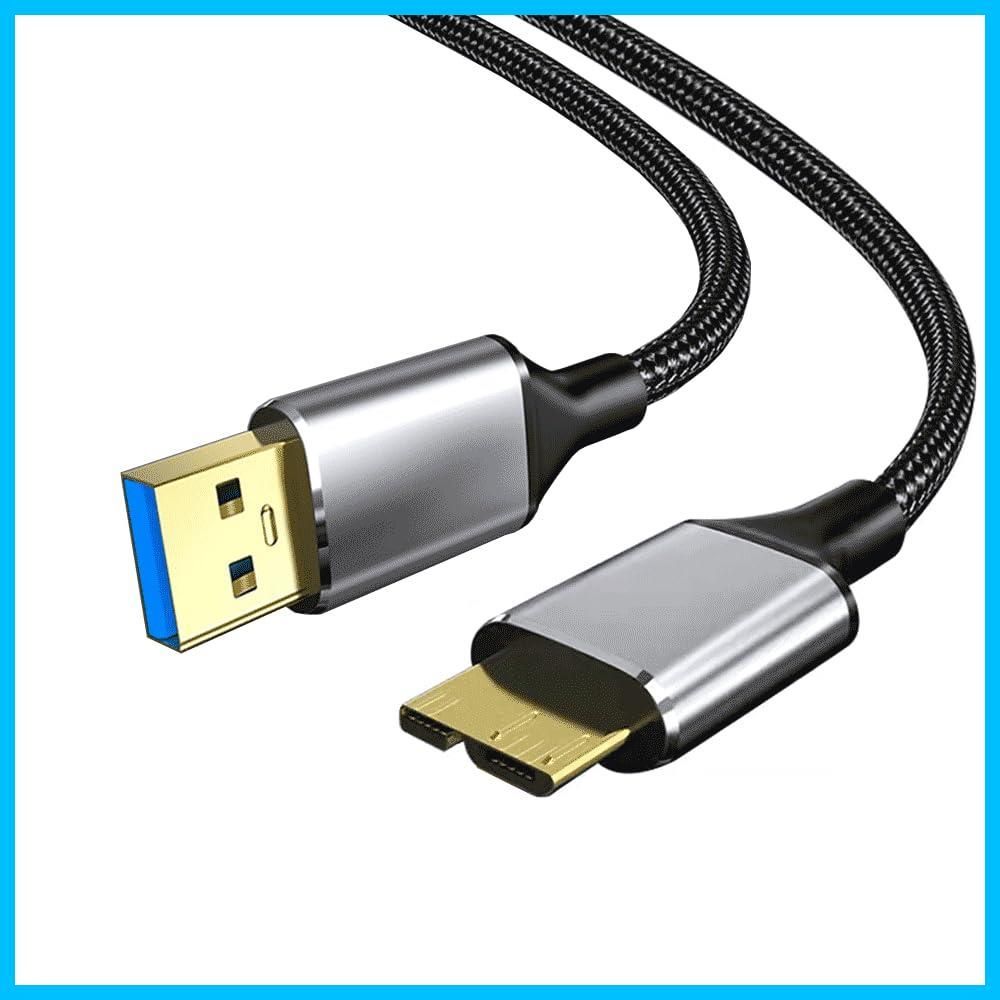 商品 Micro B ハードディスク ケーブル ケーブル USB タイプAオス - マイクロBオス 5Gbps USB3.0 データ高速転送ケーブル 高耐久性 ナイロン編み外付けHDD|SSDBlu-rayBDドライブデジタルカメラ用 1.5m