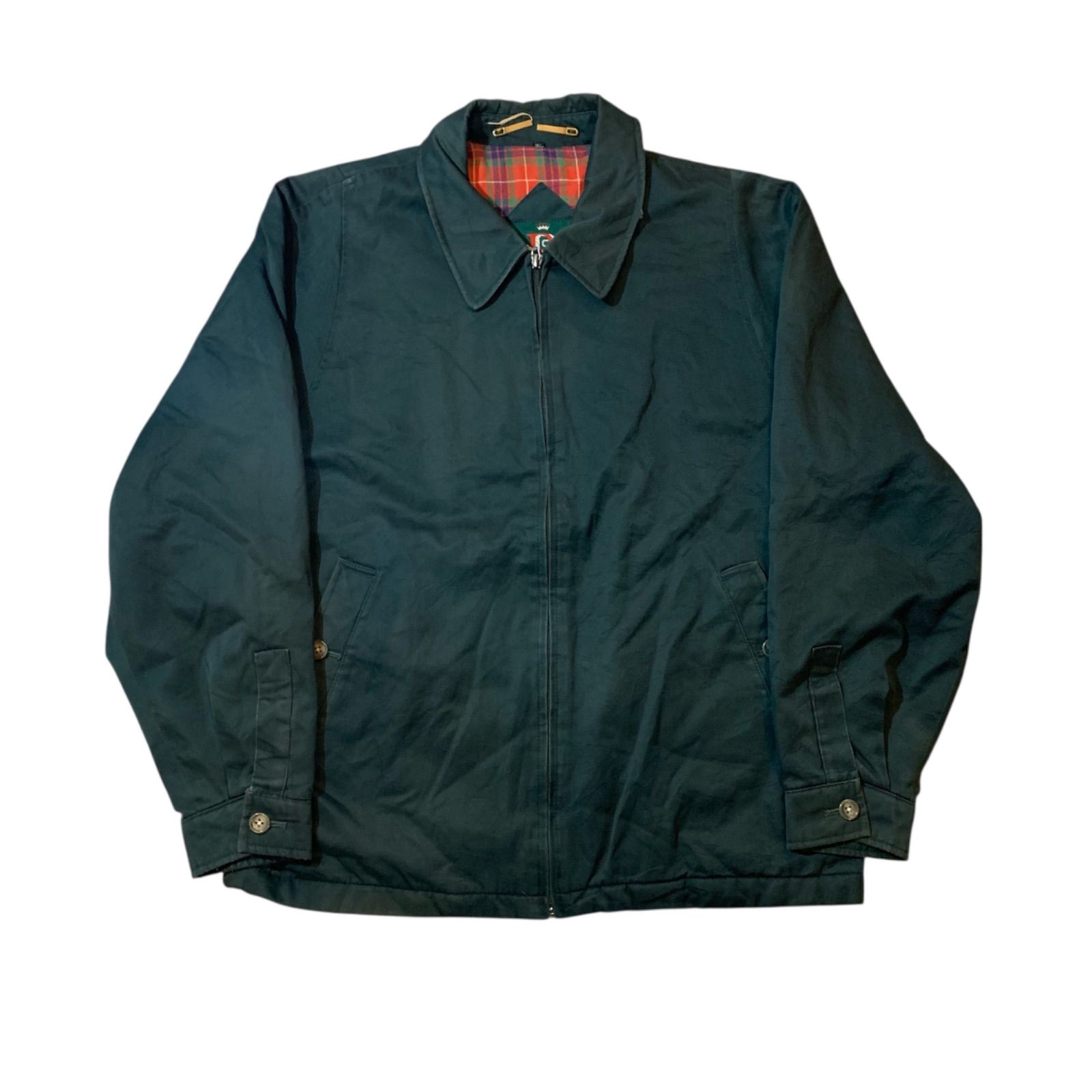 BARACUTA check lining drizzler jacket green/バラクータ チェック 