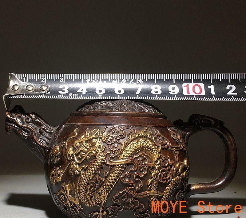 銅 細工 龍鳳提梁徳利 茶壺 茶道具 装飾品 工芸品 美術品 置物 十二支龍頭茶壺 龍鳳壺 銅壺徳利 茶道具 煎茶器 装飾品 工芸品