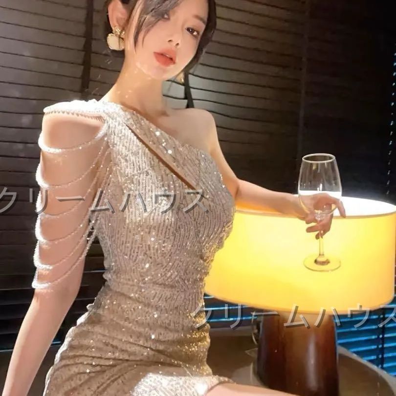 ゴージャスなスパンコール付きミニドレス♪キャバドレスとしても可♪ 新品未使用ゴージャスなスパンコール付きミニドレス♪キャバ