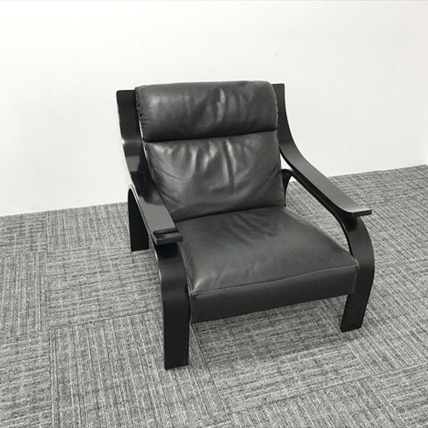 応接用ソファ アルフレックス ウッドラインアームチェア 一人掛けソファー ブラック