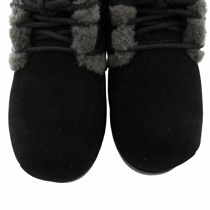 アグ UGG Pumped Lace Up ムートンブーツ ショート ボア 22cm 黒